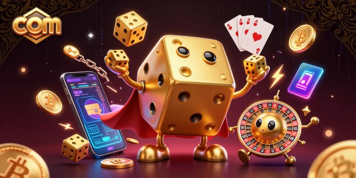 Engage with com and enjoy the excitement of casino gaming with a dynamic 3D illustration.