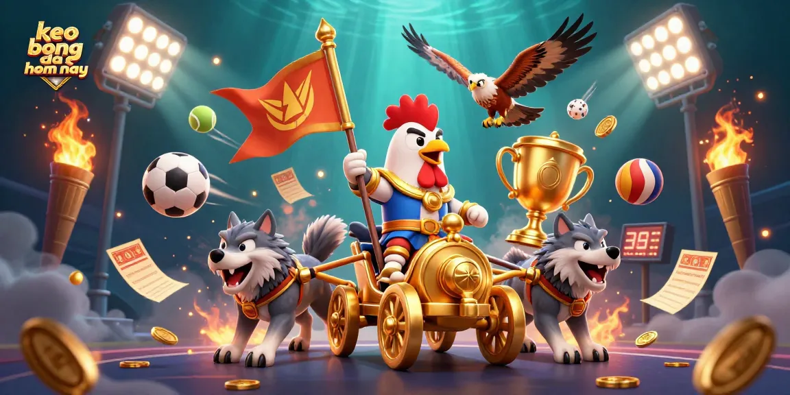 Engage in thrilling action with keo bong da hom nay as a 3D rooster warlord leads the spectacle in rich detail.
