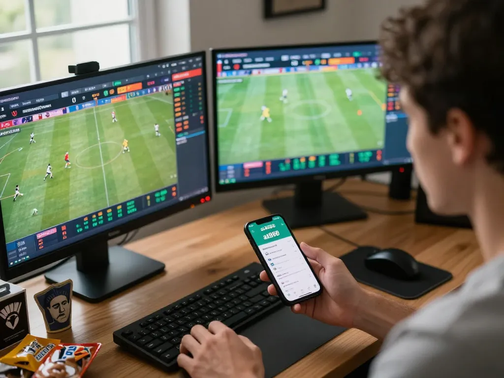 Engaging sports betting action with aa888 app on smartphone during live match.