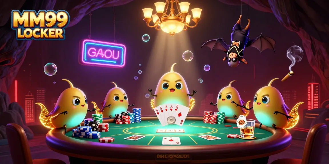 Experience thrilling action at MM99 LOCKER's vibrant cave casino animated by glowworms and a bat dealer.