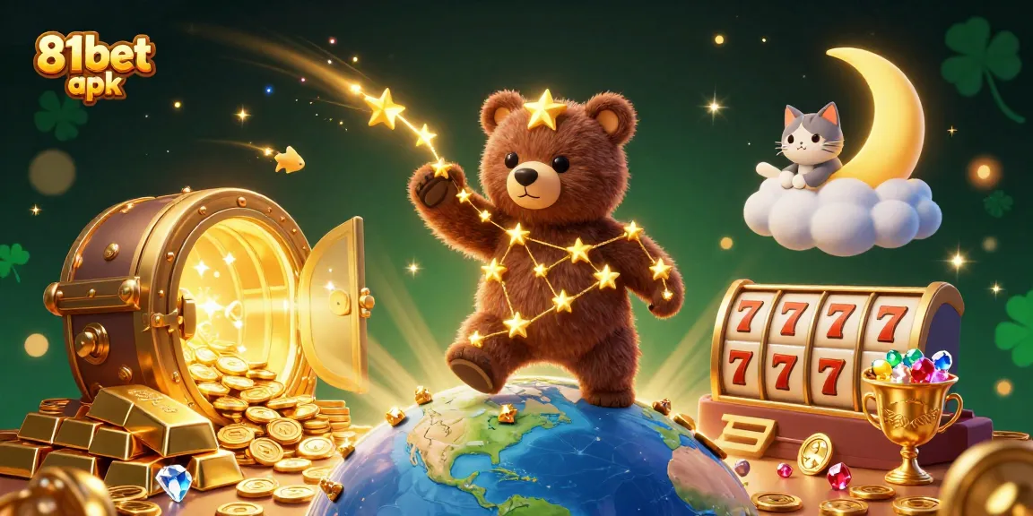 Engage in thrilling gaming action with the 81bet apk, featuring vibrant casino characters and riches.
