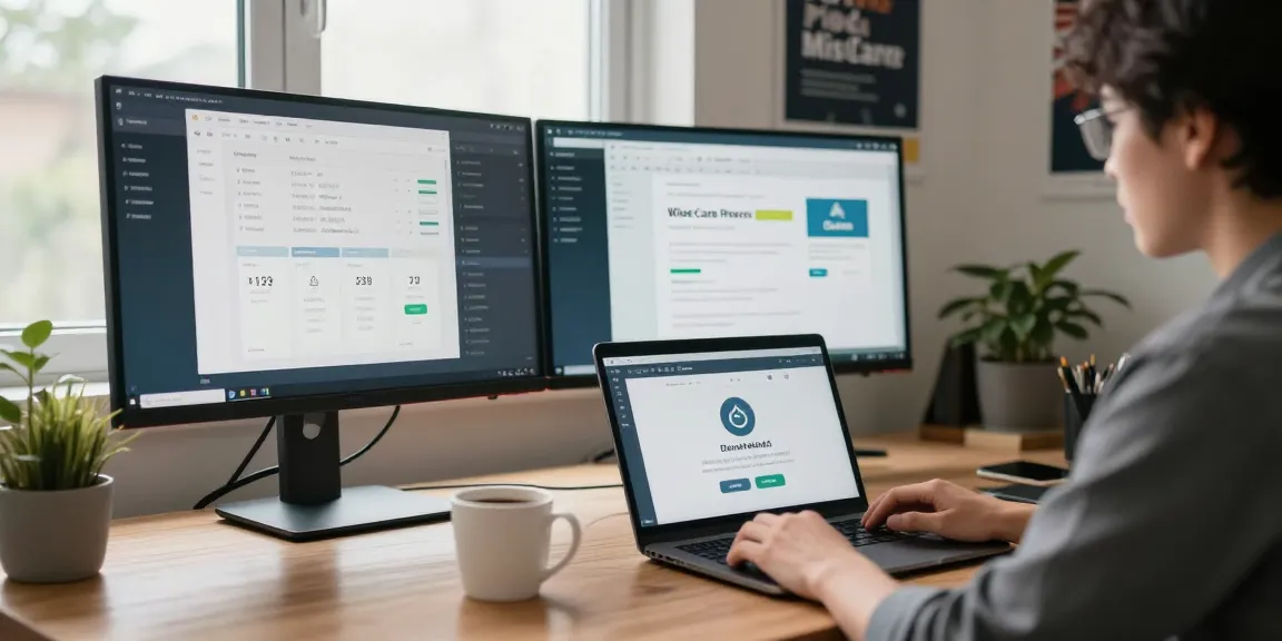 User optimizing PC performance with Wise Care through rokok88 link alternatif in modern office.
