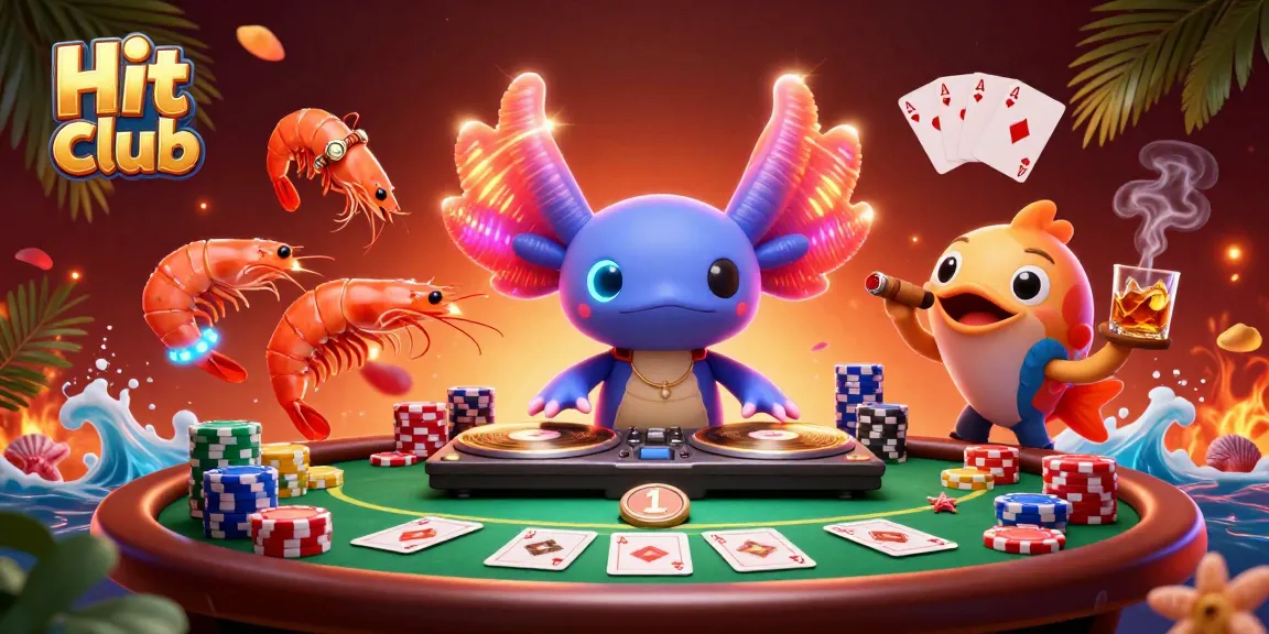 Experience the excitement of the Hit club with engaging poker gameplay featuring vibrant characters.