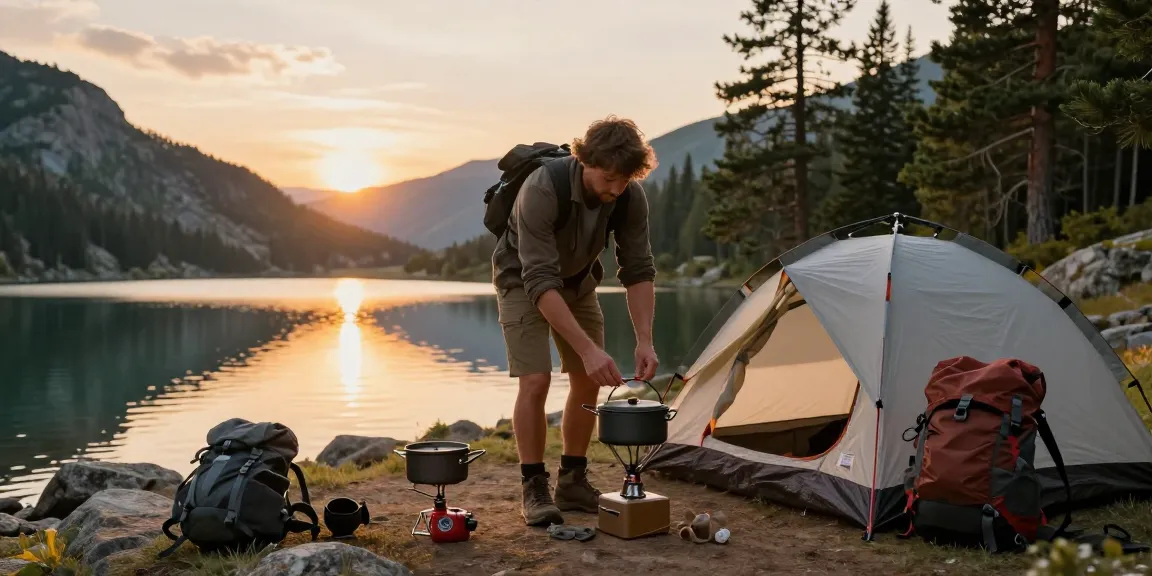 Experience the thrill of outdoor adventures with rokok88 login gear by a serene mountain lake.
