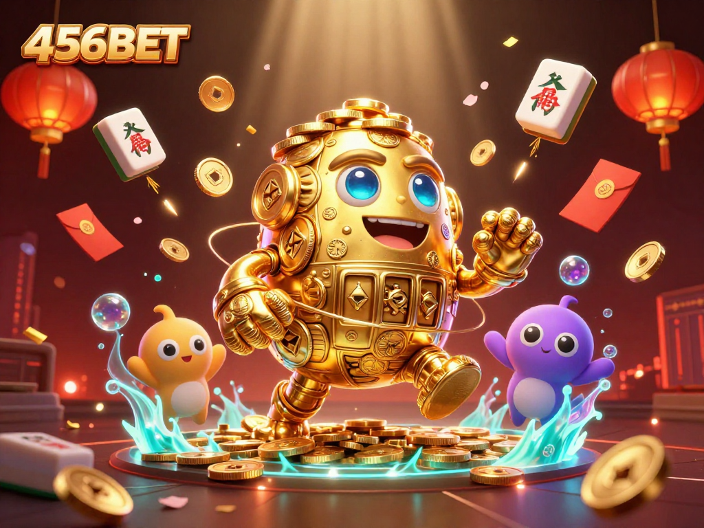 Experience the thrill of 456BET with a vibrant casino scene showcasing golden golem and dynamic game elements.