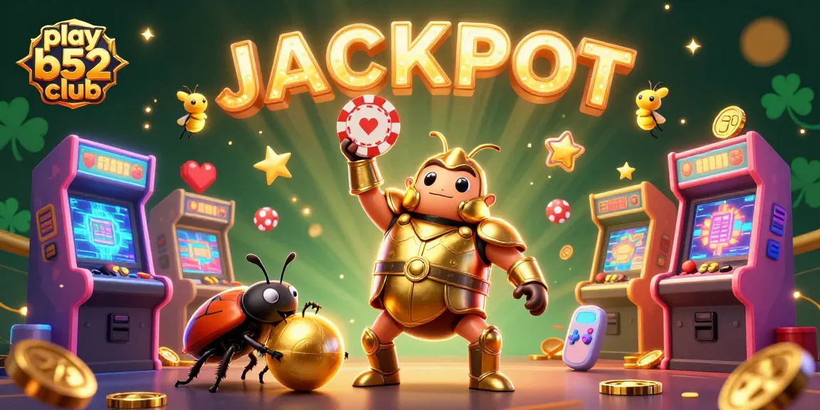 Play B52 Club and celebrate wins with a triumphant beetle champion at a vibrant casino.