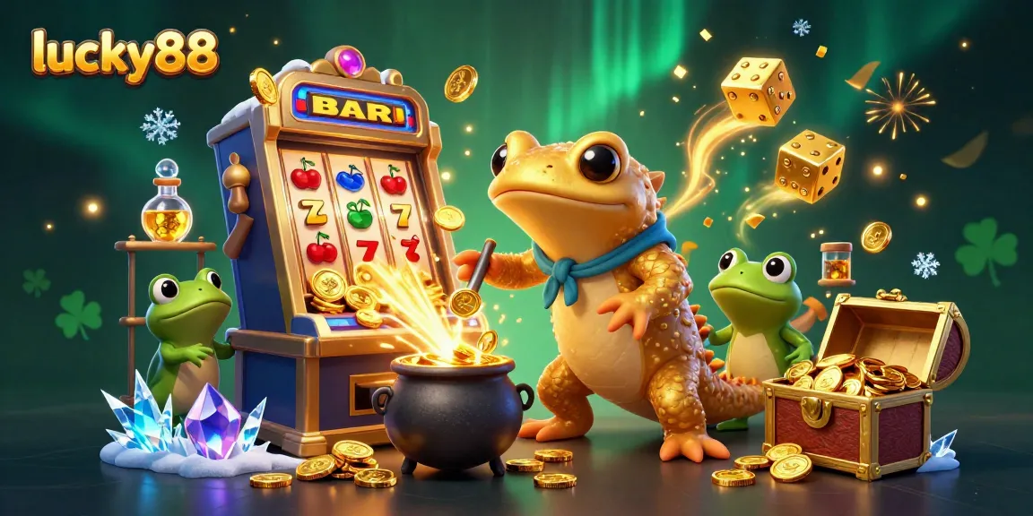 Experience vibrant gameplay with lucky88 in a dynamic 3D casino illustration filled with excitement.