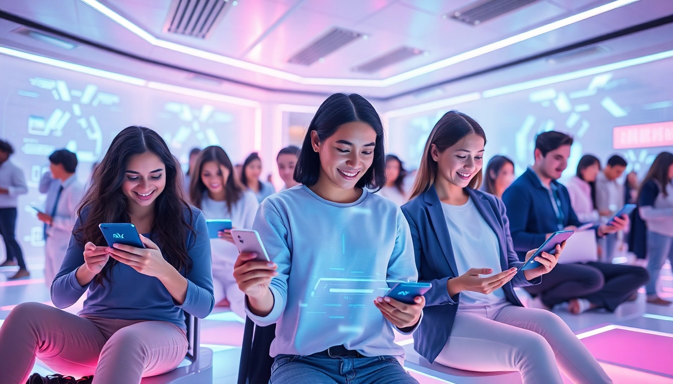 Engaging interaction with Crushon AI, showcasing innovative chat technology in a modern setting.