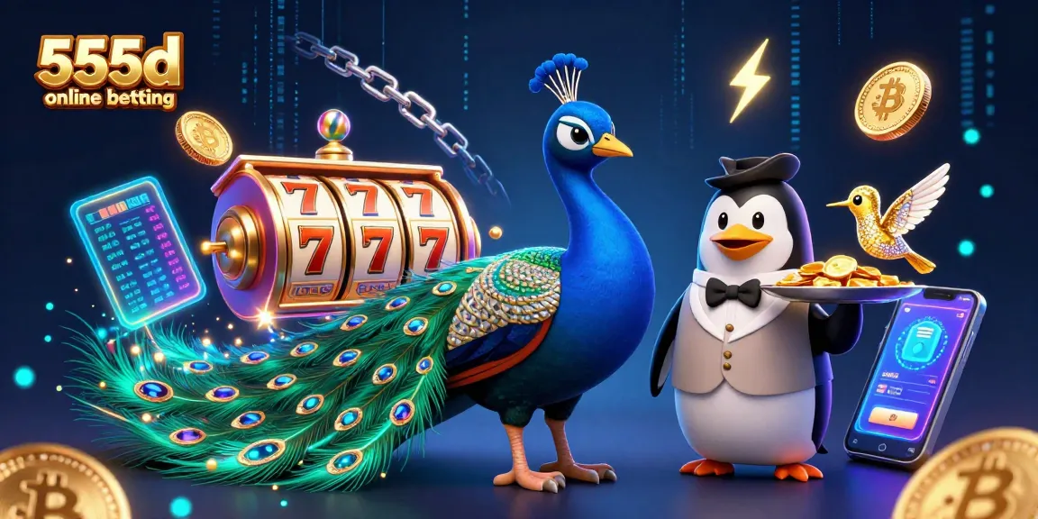 Experience thrilling 555d online betting with vibrant casino characters, glowing coins and dynamic gaming elements.