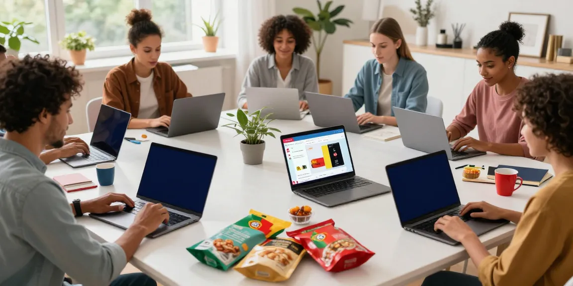 Shopping for Produtos online in a lively living room.