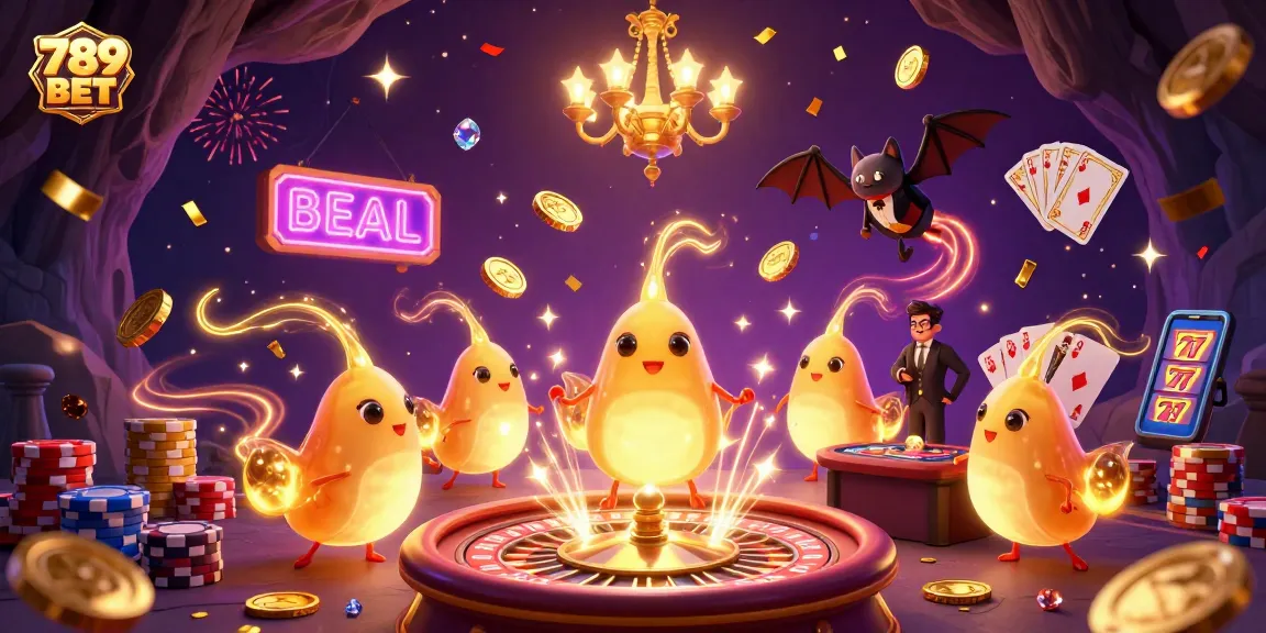 Play thrilling games at 789 BET with glowing glowworms and a bat dealer in a magical cave casino.