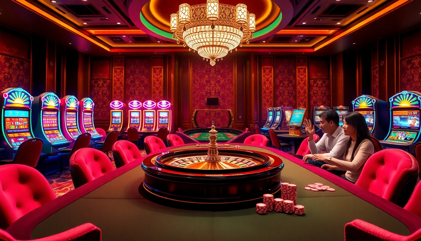 Exciting gameplay at plataforma 288T with vibrant casino tables and modern slot machines.