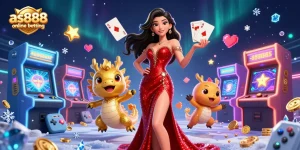 Win big with as888 online betting in this vibrant 3D casino illustration featuring gameplay elements.